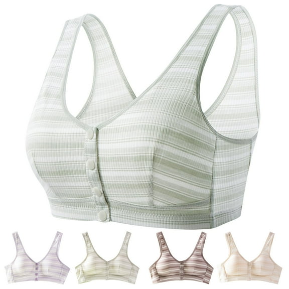 Women's Ultra Soft Front Closure Bra - Wire-Free Everyday Bralette with Breathable Fabric & Plus Size Fit (M to 5X)