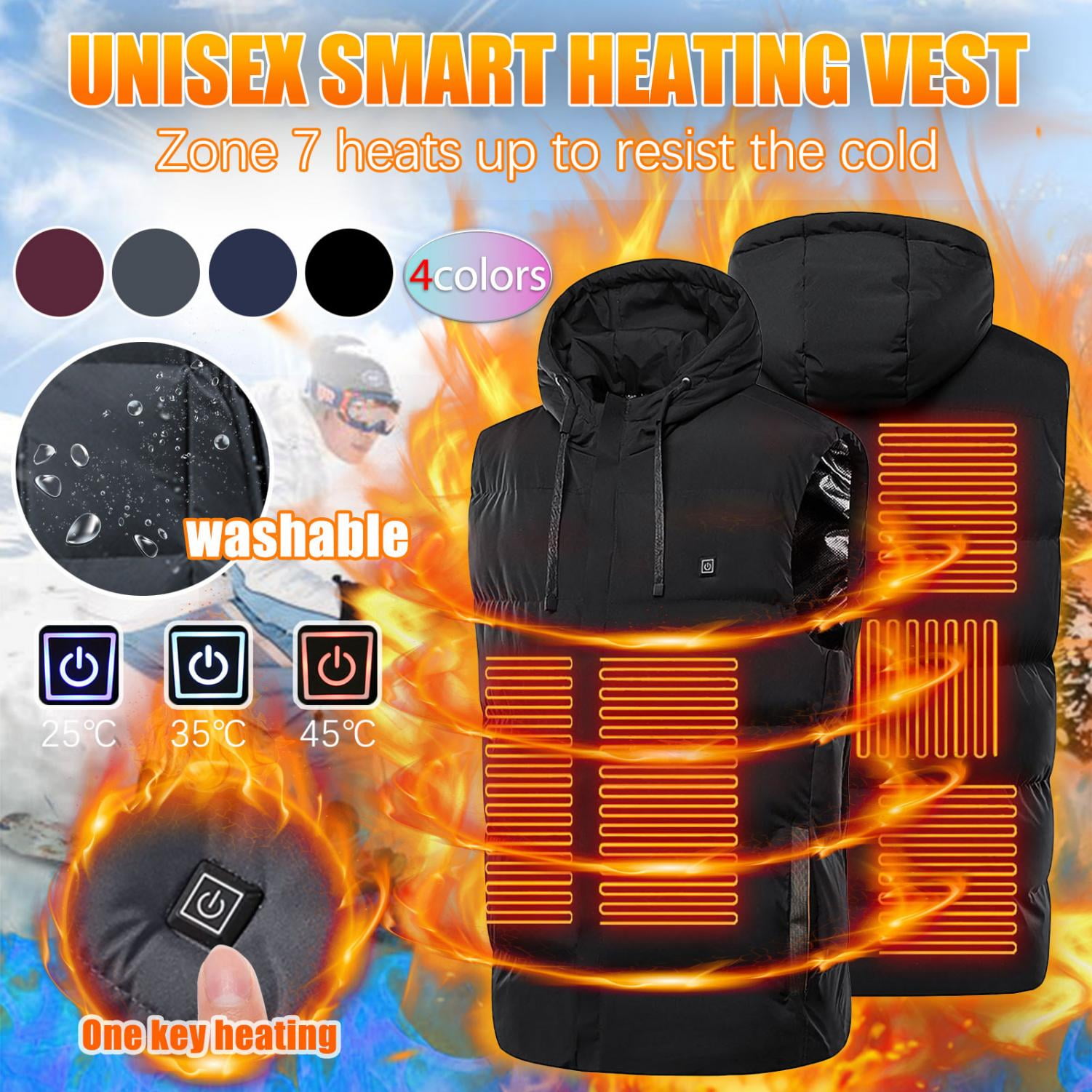 Wirziis Outdoor Warm Clothing Heated Coat, Heated Vest,Heating Vest