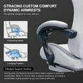 thumbnail image 6 of GTRACING GTW-300 Ergonomic Adjustable Height Reclining Fabric Gaming Chair , White/Gray, 6 of 11