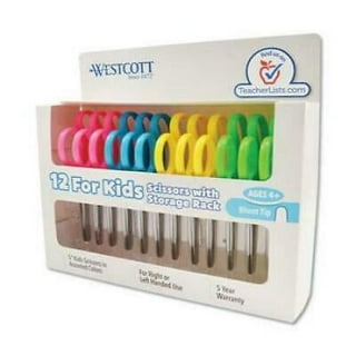 Westcott School Kumfy Grip Left-Handed Kids Scissors, 5 Blunt, Assorted  Colors, Pack of 6