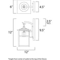 thumbnail image 2 of Maxim Craftsman Outdoor Wall Lantern - 12H in., 2 of 2