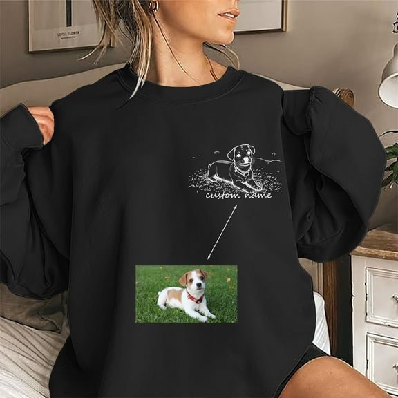 frariair sweatshirt for women Custom Dog Mom Sweatshirts Black