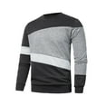 thumbnail image 5 of Fall Shirts for Men Casual Pullover Pullover Long Sleeve Patchwork Round Neck Sports Sweatshirt Top, 5 of 5