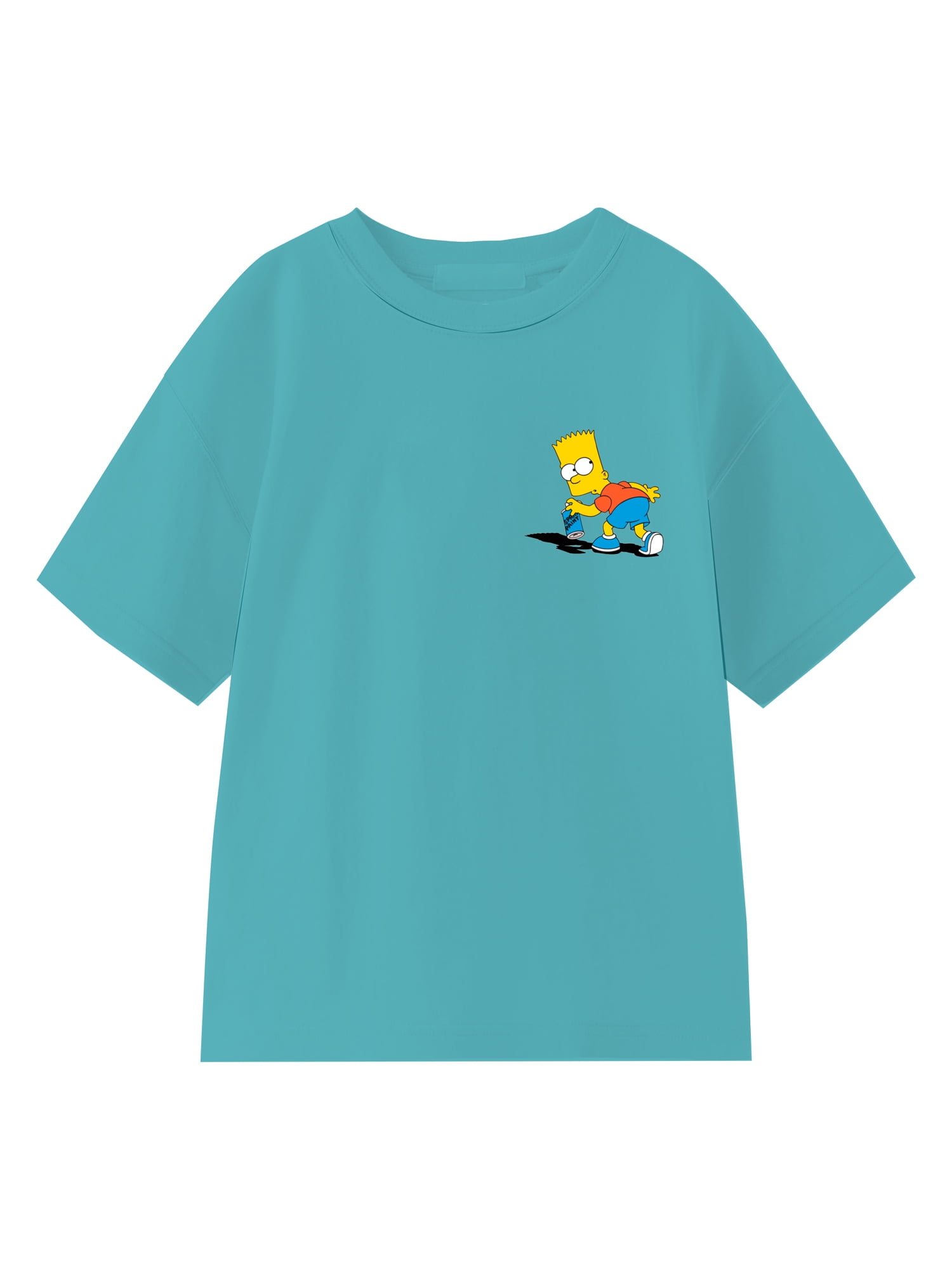 The Simpsons, Boys' Elevated Front and Back Graphic T-Shirt, Bad Boy Spray, Sizes 4-18