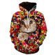 thumbnail image 3 of Sudadera con capucha con estampado 3D de gato lindo para hombres y mujeres, sudadera informal de manga larga de gran tamaño, sudaderas para hombres, 3 of 5