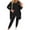 Black, variant on Women's Three-Piece Relaxed Fit Loungewear Set, Sleeveless Tank Top, Cardigan and Leggings, Comfortable Outfit for Home and Relaxed Days