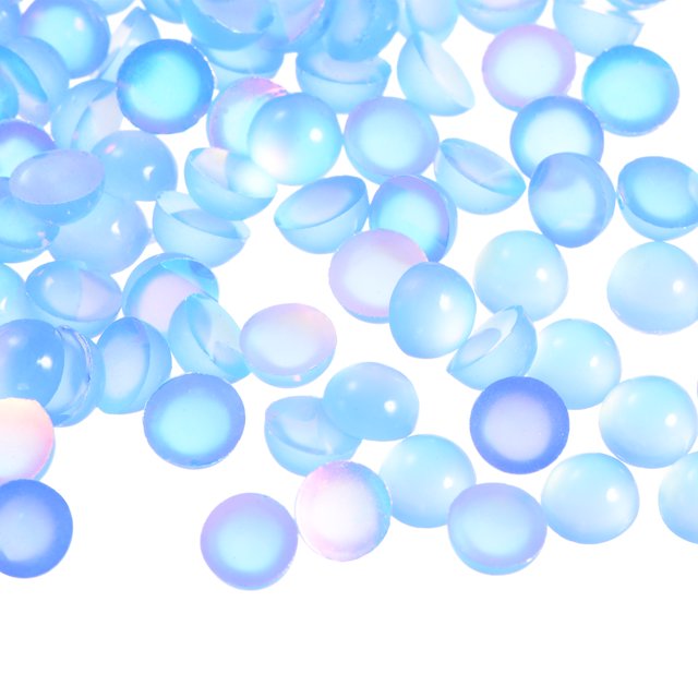 100uds Cuentas de resina Unique Bargains 6mm Plana Redonda Cúpula Marino Azul