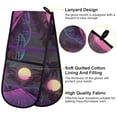 thumbnail image 2 of Yayeee Double Oven Mitt Kitchen Heat Resistant Baking 35" x7" Quilted Glove, Black Neon Road, 2 of 6