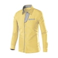 thumbnail image 6 of Daiosportswear Men's Casual Long Sleeve Dress Shirts Business Slim Fit Beach Yoga Shirt Button-Down Collar Blouse with Pockets Yellow XXS, 6 of 7