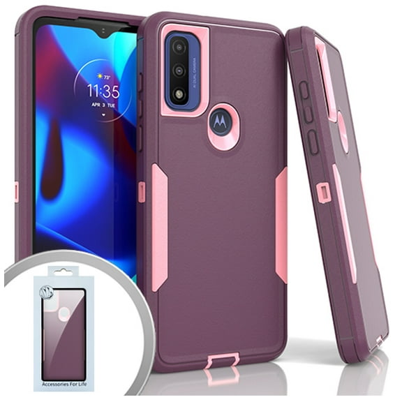 For Motorola Moto G Play 2023 Tough Hybrid Phone Cover Case - Purple