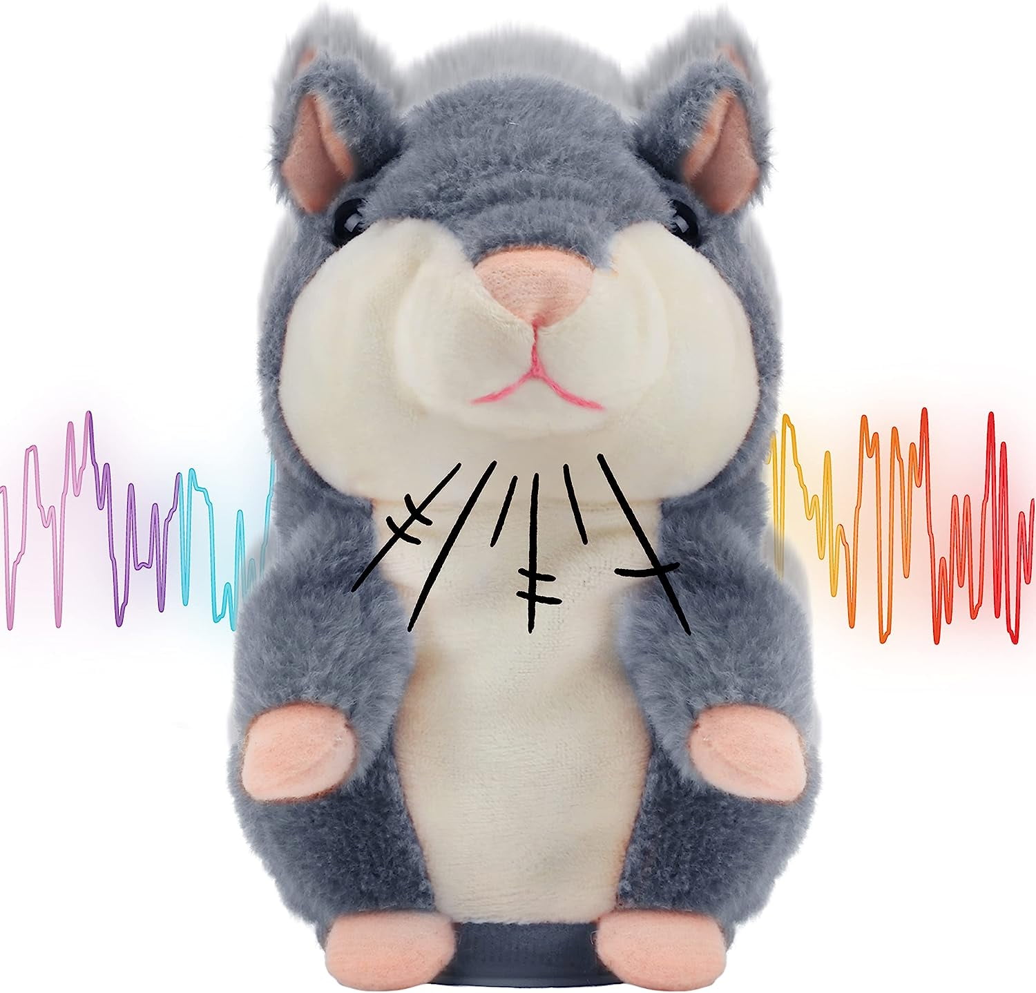 Knoding Toy Talking Gray Hamster Repeats What You Say Piggy Nodding Electric ...
