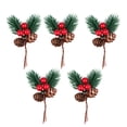 thumbnail image 1 of Miangastore 5Pcs Creative Pine Picks Novelty Simulation Christmas Berry Pine Cone Decor, 1 of 8