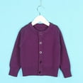 thumbnail image 2 of LYHaoo Girls School Uniforms Button Down Cardigan Sweaters Kids Long Sleeve Cable Knit Sweaters 8-9 Years(Purple), 2 of 3