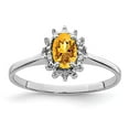 thumbnail image 6 of 925 Sterling Silver Rhodium Citrine Diamond Ring Size 8, 6 of 6