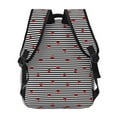 thumbnail image 4 of Fotbe Ladybugs on Black and White Striped Pattern Casual Backpack for School, Travel, and Outdoor Activities - Durable, Lightweight, and Comfortable, 4 of 5