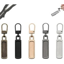 Tool-Free Detachable Stylish Zipper Pull, Zipper Handle Mend Fixer Tab Metal Zippers Pull Replacement, for Luggage Clothing Jackets Backpacks Boots Purse Coat (5 pcs,Rectangle)