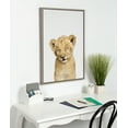 thumbnail image 6 of Kate and Laurel Sylvie Animal Studio Sleepy Lion Framed Canvas Wall Art by Amy Peterson Art Studio, 23x33 Gray, Whimsical Fun Animal Nursery Art for Wall, 6 of 7