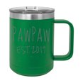 thumbnail image 1 of PawPaw Est. 2019 Established Stainless Steel Vacuum Insulated 15 Oz Engraved Double-Walled Travel Coffee Mug with Slider Lid, 1 of 1