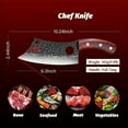thumbnail image 3 of Viking Knife With Sheath, Meat Cleaver Knife For Meat Cutting, Hand Forged Chef Butcher Full Tang Boning Knife For Outdoor Cooking, Kitchen Deboning Or Camping BBQ, Gift For Man And Women, 3 of 8