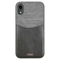 thumbnail image 4 of Wireless Sync Motorola Moto E6 Czerny Folio Wallet Shockproof Rigid Plastic Phone Case Cover - Gray Black, 4 of 5