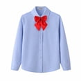 thumbnail image 5 of Kids Back to School Uniform Boys Girls Long Sleeve Collared Button Down Solid Dress Shirts Basic Quick Dry Comfortable Preppy T Shirts, 100, 5 of 5