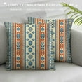thumbnail image 3 of Creowell  Tribal Throw Pillow Cushion Cover, Mexican Style Aztec Patterned Retro Hand Drawn Design Abstract, Decorative Square Accent Pillow Case, Orange Blue, 3 of 5