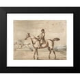 thumbnail image 2 of Peter Tillemans 14x12 Black Modern Framed Museum Art Print Titled - Horse and Rider Walking to Left in a Hilly Landscape, 2 of 5
