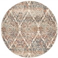 thumbnail image 5 of 8â€™ Round Ivory Brown Decorative Diamond Area Rug, 5 of 5