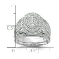 thumbnail image 2 of 925 Sterling Silver Rhodium Plated Cubic Zirconia Ring and Band Set Size 6 Ring for Women and Men, 2 of 2