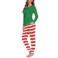 thumbnail image 2 of Renewold Novelty Christmas Elf Pj Set for Women Warm Long Sleeve Pajama Top & Pants Size XS 2 Packs Vacation Jogger Tredny Leisure Outfits Snug-Fit Indoor Nightwear Sleepwear, 2 of 4