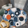 thumbnail image 1 of Round Rug 3x3ft Abstract Circle Pattern Soft Non Slip Round Area Rugs Washable Indoor Floor Accent Bathroom Carpet for Living Room Bedroom Kitchen Dining Room, 1 of 7