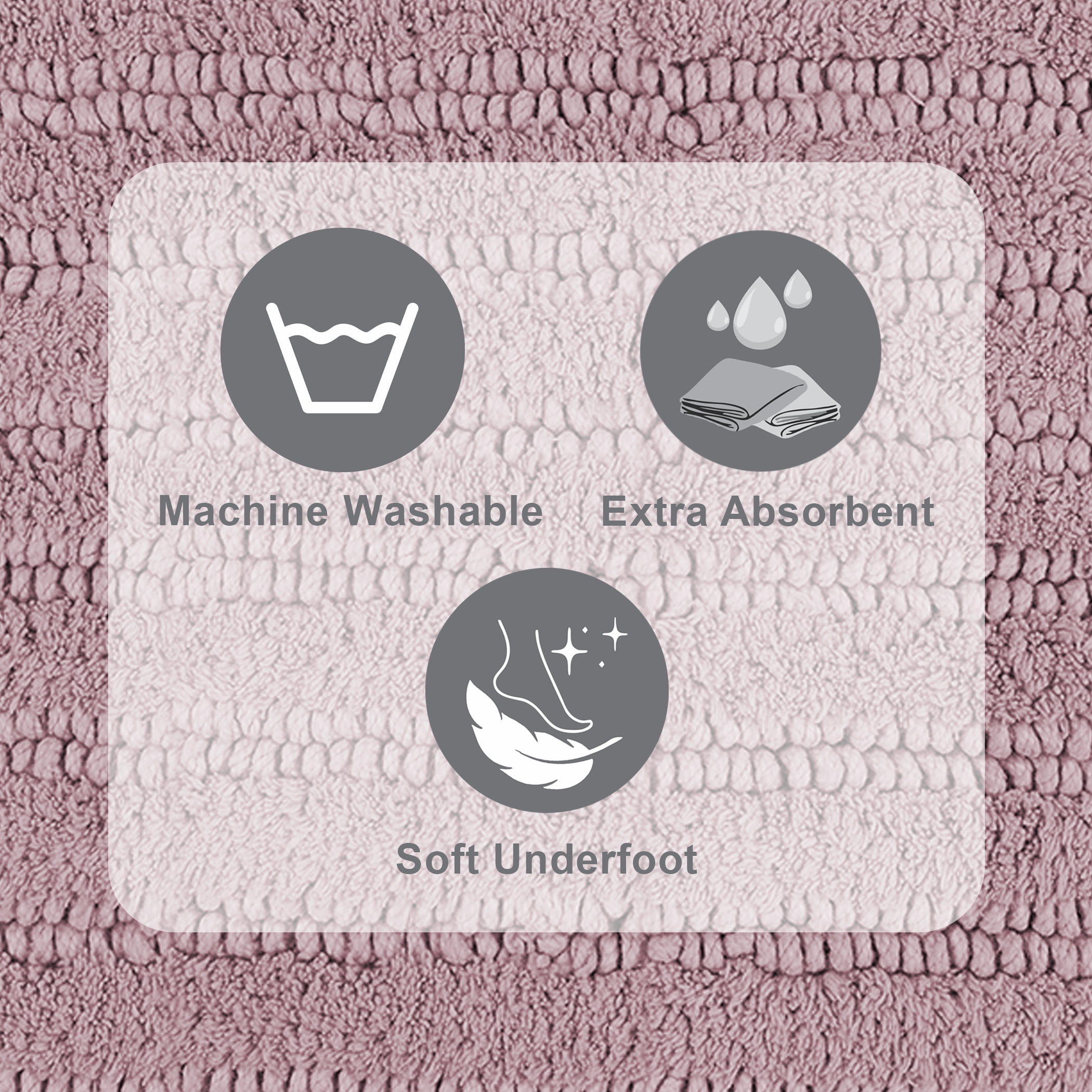Beautiful Oval Cotton Bath Rug by Drew Barrymore, Rose Pink, 20" x 34"