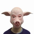 thumbnail image 2 of Máscara de látex de goma con forma de cabeza de cerdo con disfraz de animal para adultos, 2 of 4