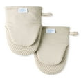 thumbnail image 3 of TOWN & COUNTRY BASICS Basketweave Soft Silicone Mini Oven Mitt 2-Pack Set, Heat Resistant  Flexible Silicone, Non-Slip Grip Beige - 5.5X8, 3 of 5