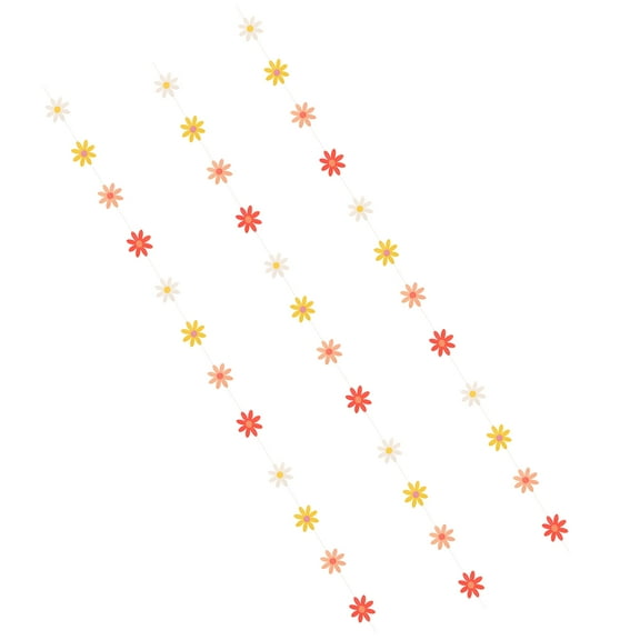 3 Pcs Little Daisy Pulls The Flag Hippie Party Decorations Birthday Garland Artificial Boho Child