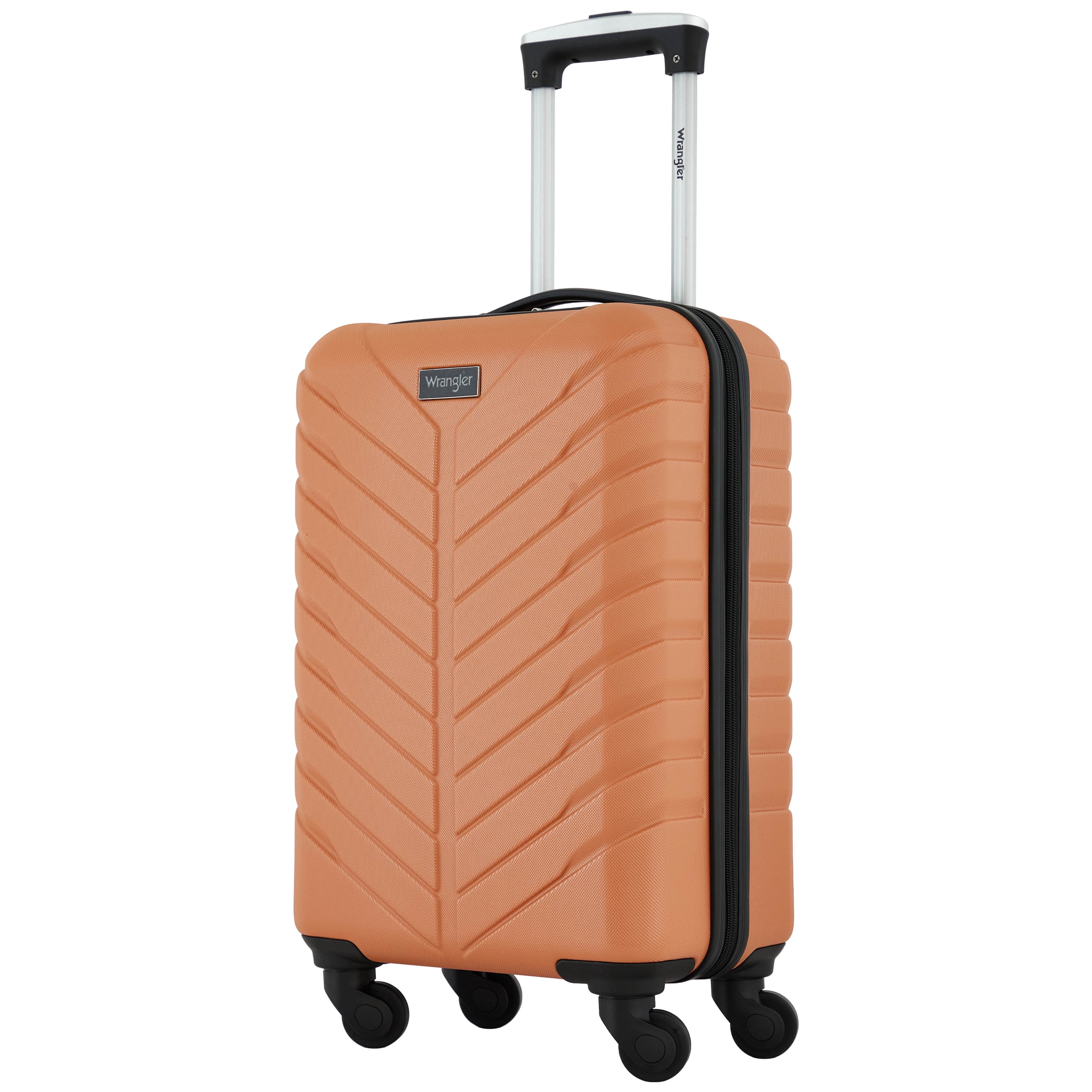 Wrangler 20-inch Carry-on Rolling Hard Side Spinner Luggage, Orange