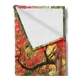 thumbnail image 2 of Japanese Soft Flannel Fleece Blanket, Autumn Scenery with Sakura Tree Cherry Blooms in Nikko Provinence Japan, Cozy Plush for Indoor and Outdoor Use, 50" x 70", Vermilion Green Brown, by Ambesonne, 2 of 5