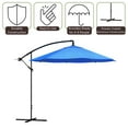 thumbnail image 3 of Pure Garden 10-Foot Offset Patio Umbrella with Crank and Base (Blue), 3 of 8