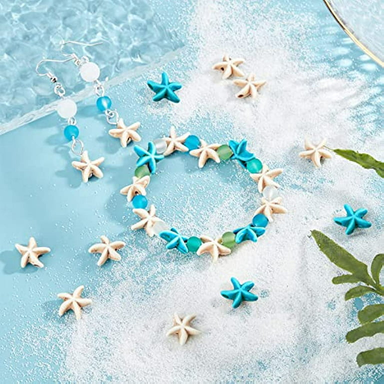 144~156Pcs Waterproof Synthesis Turquoise Beads Bulk Starfish