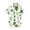 thumbnail image 3 of Men's St. Patrick's Day Button Down Shirt Irish Shamrock Printed Short Sleeve Button Down Hawaiian Shirt, 3 of 6