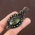 thumbnail image 4 of Natural Dragon Jasper Gemstone Handmade Copper Wire Wrap Pendant 2.95", 4 of 4