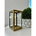 thumbnail image 2 of Better Homes & Gardens Indoor Decorative Metal Candle Holder Lantern, Gold, Medium, 2 of 6