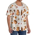 thumbnail image 2 of Fuzoiu Squirrel Print Men's Casual Short,Men's Short Sleeve Shirt,Mens Casual Button Down Shirts,Cuban Collar Summer Shirt for Beach, Vacation, and Outdoor Activities-3X-Large, 2 of 5