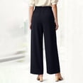 thumbnail image 4 of Women’s 2026 Spring Summer Soft Flowy High-Waist Pull-On Wide-Leg Stretch Drape Dress Pants for Senior Women Over 50 Black M, 4 of 5