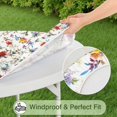 thumbnail image 5 of Pioneer Flower Floral Print Pattern Round Fitted Tablecloth with Elastic Edge,Dining Table Cover Waterproof,Outdoor Round Tablecloth for Camping,Dining,Indoor and Outdoor, 5 of 7
