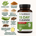 thumbnail image 6 of Healblend 15 Day Cleanse Detox Supplement, Natural Colon Cleanser with Senna, Cascara Sagrada, Aloe Vera & Probiotics for Bloating Relief, 30 Capsules (3-Pack), 6 of 8
