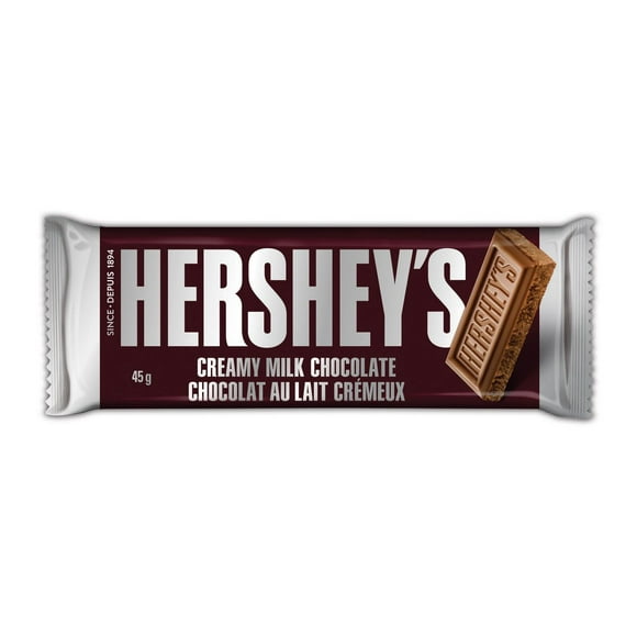 HERSHEY'S Creamy Milk Chocolate Full Sized Bar, Chocolate Candy Bar, HERSHEY'S Creamy Milk Chocolate bar.