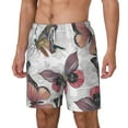 thumbnail image 2 of Gaeub Vintage Butterflies Mens Swim Trunks Stretch Beach Shorts Quick Dry for Men Swim Shorts Swimwear with Pockets- Medium, 2 of 9