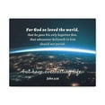 thumbnail image 5 of Scripture Walls John 3:16 For God So Loved The World Earth Bible Verse Canvas Christian Wall Art Ready to Hang Unframed, 5 of 17