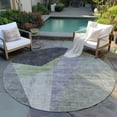 thumbnail image 6 of Addison Rugs Chantille Indoor/Outdoor Transitional Art Deco Sage Washable Round Rug, 8' x 8', 6 of 6